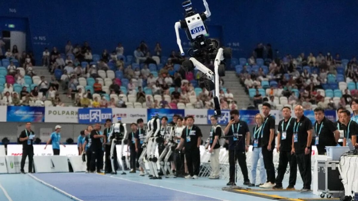 Humanoid robot competing at the 2026 World Humanoid Robot Games