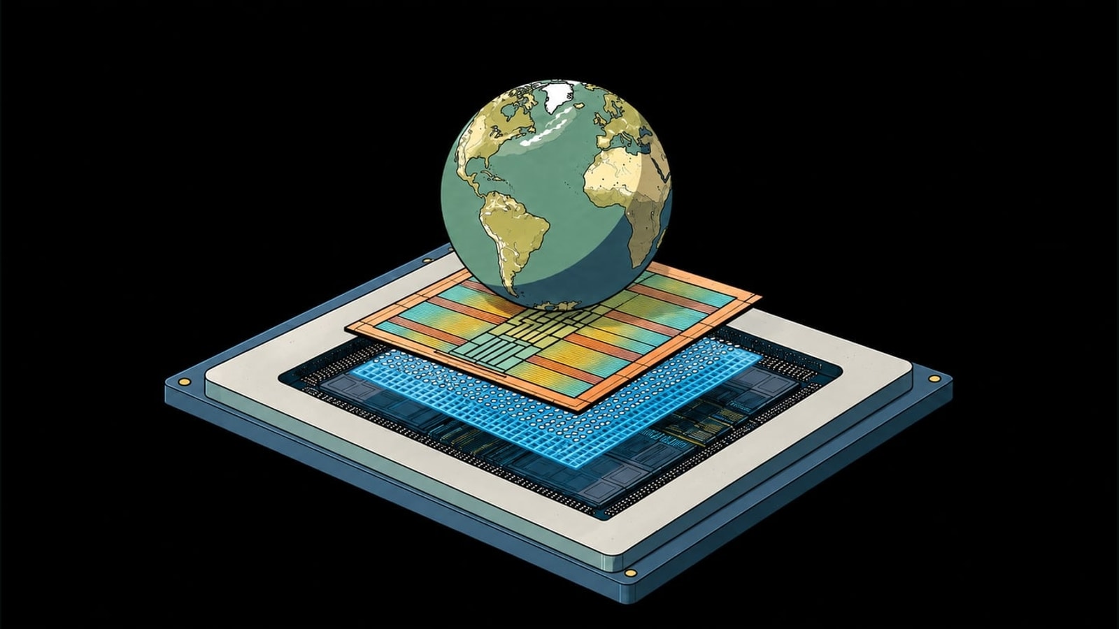 World Labs announcement illustration of spatial intelligence and computing hardware