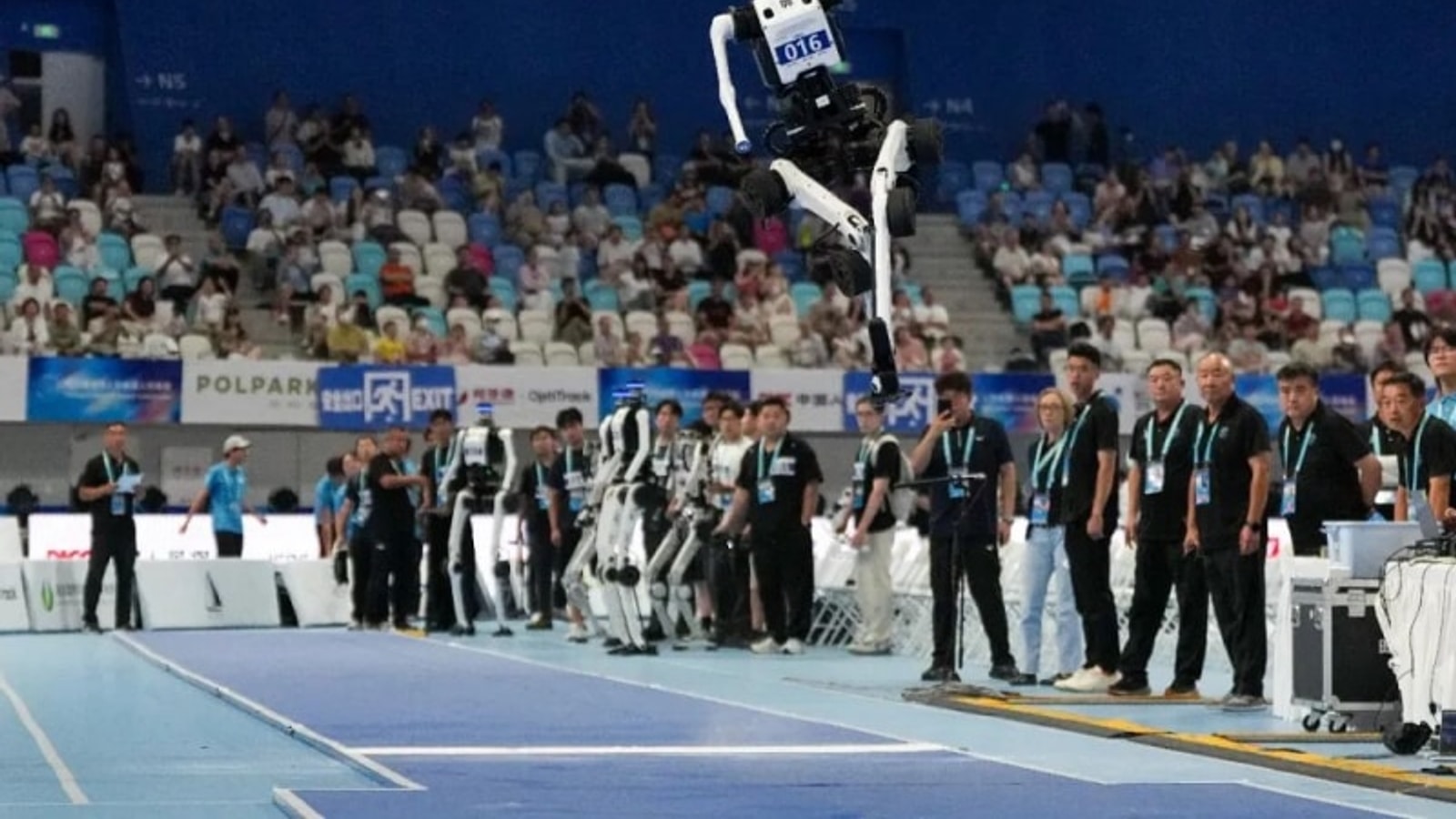 Humanoid robots competing at the 2026 World Humanoid Robot Games in Beijing