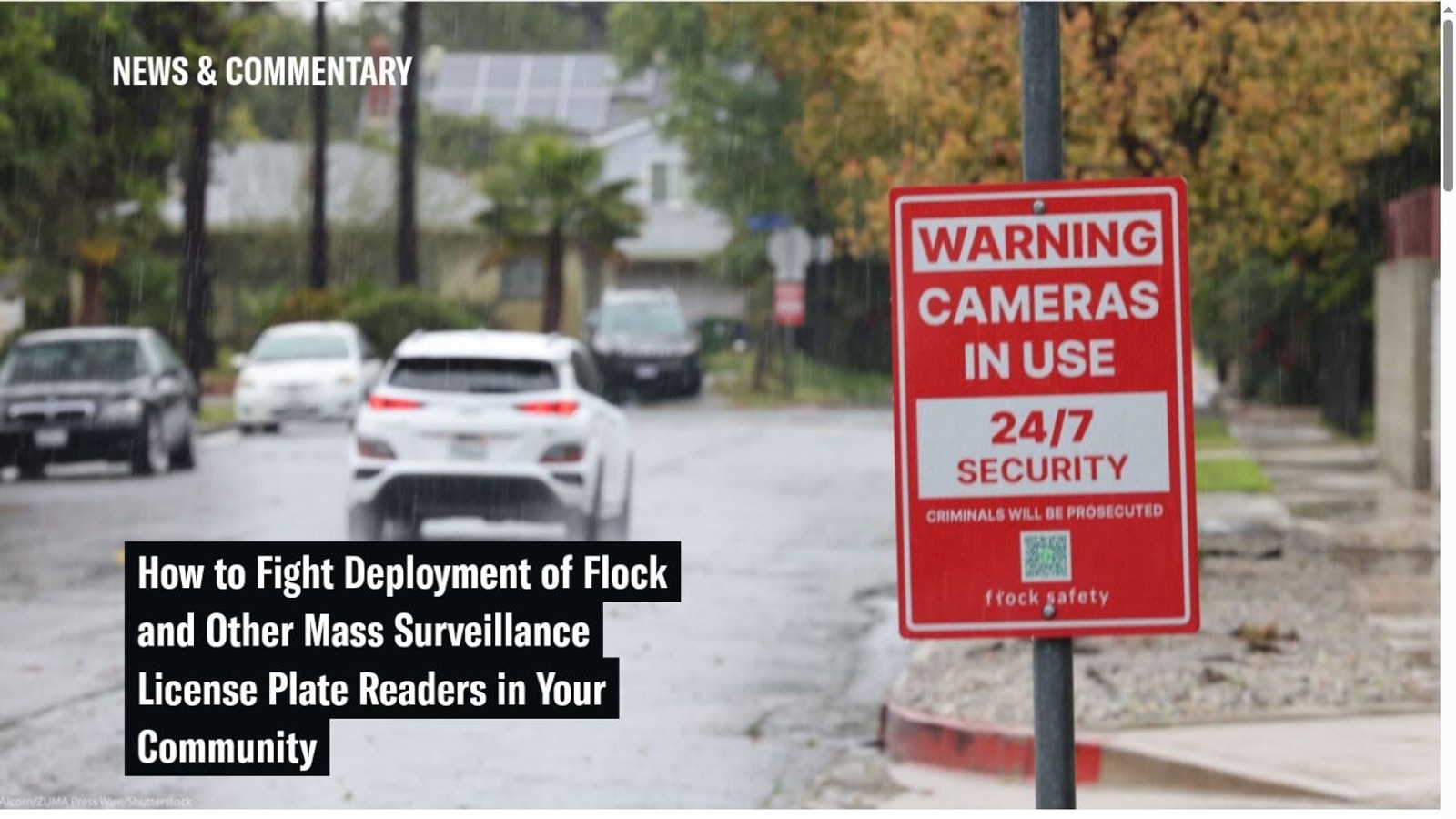 ACLU source page on local opposition to automated license-plate readers
