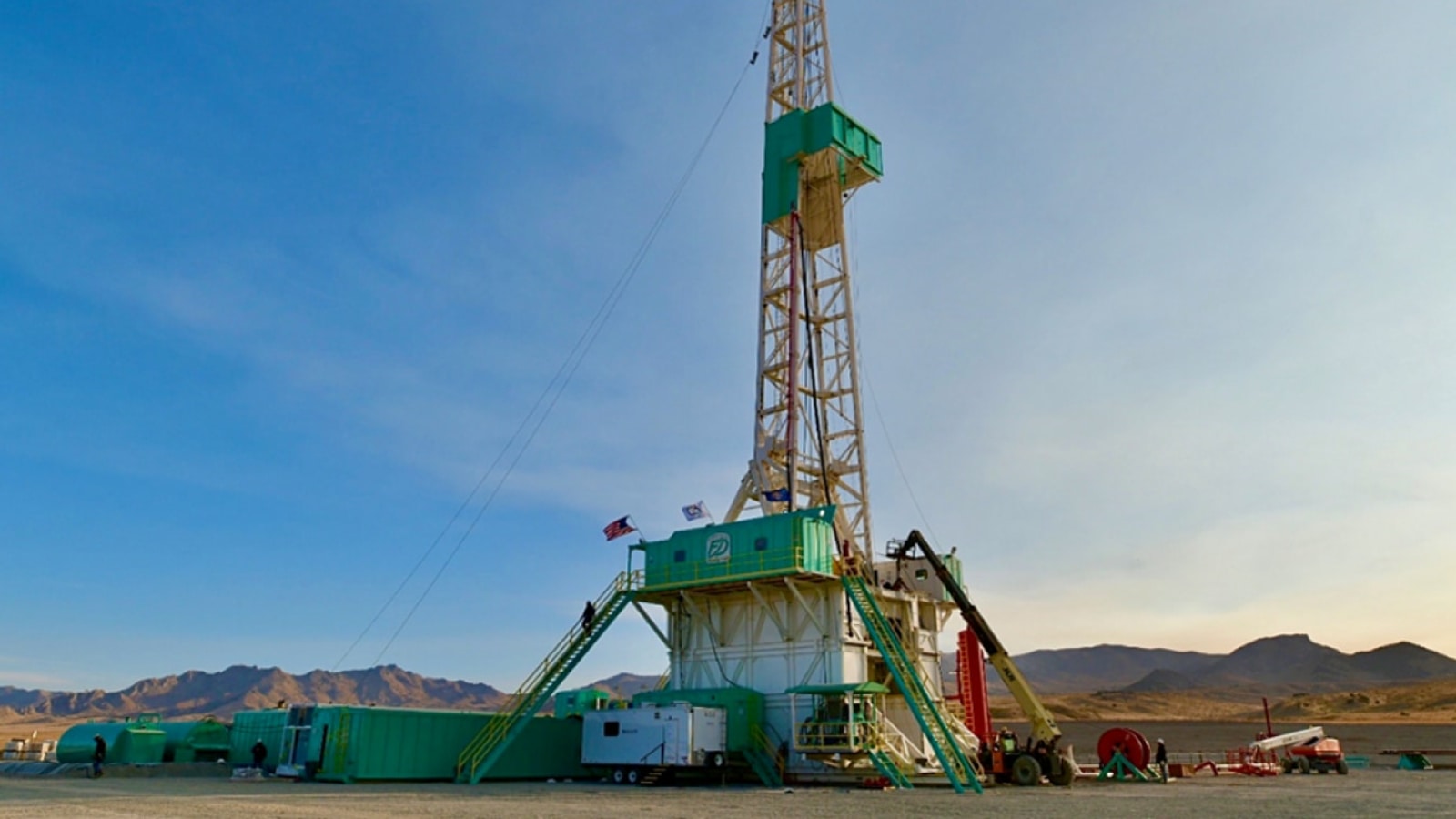 Drilling rig at the U.S. Department of Energy Utah FORGE geothermal research site