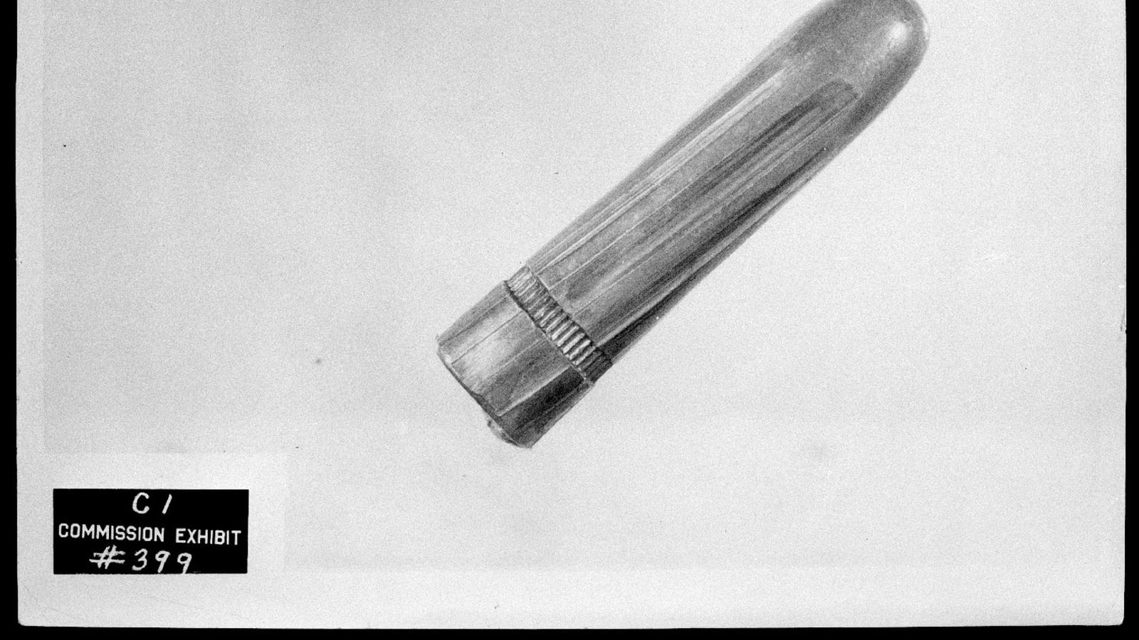 National Archives reproduction of Warren Commission Exhibit 399, a bullet recovered at Parkland Memorial Hospital