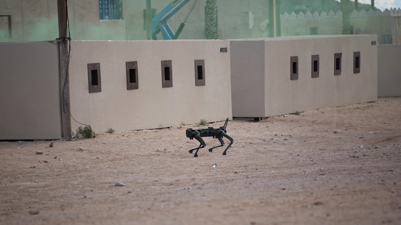 Quadruped robot deployed in an urban training environment