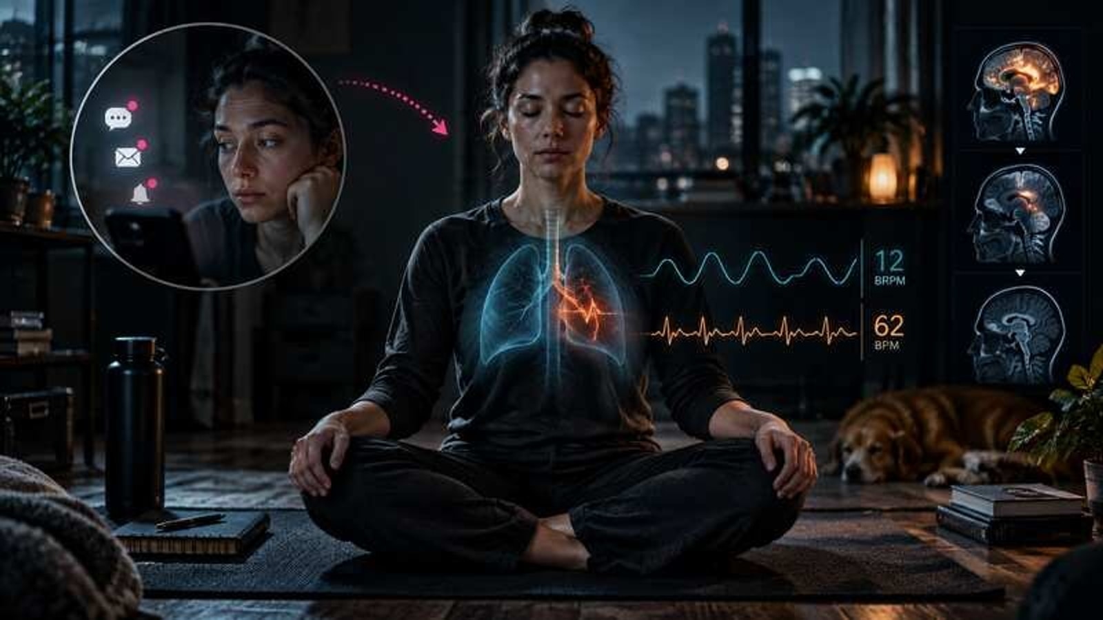 Person seated in lotus posture
