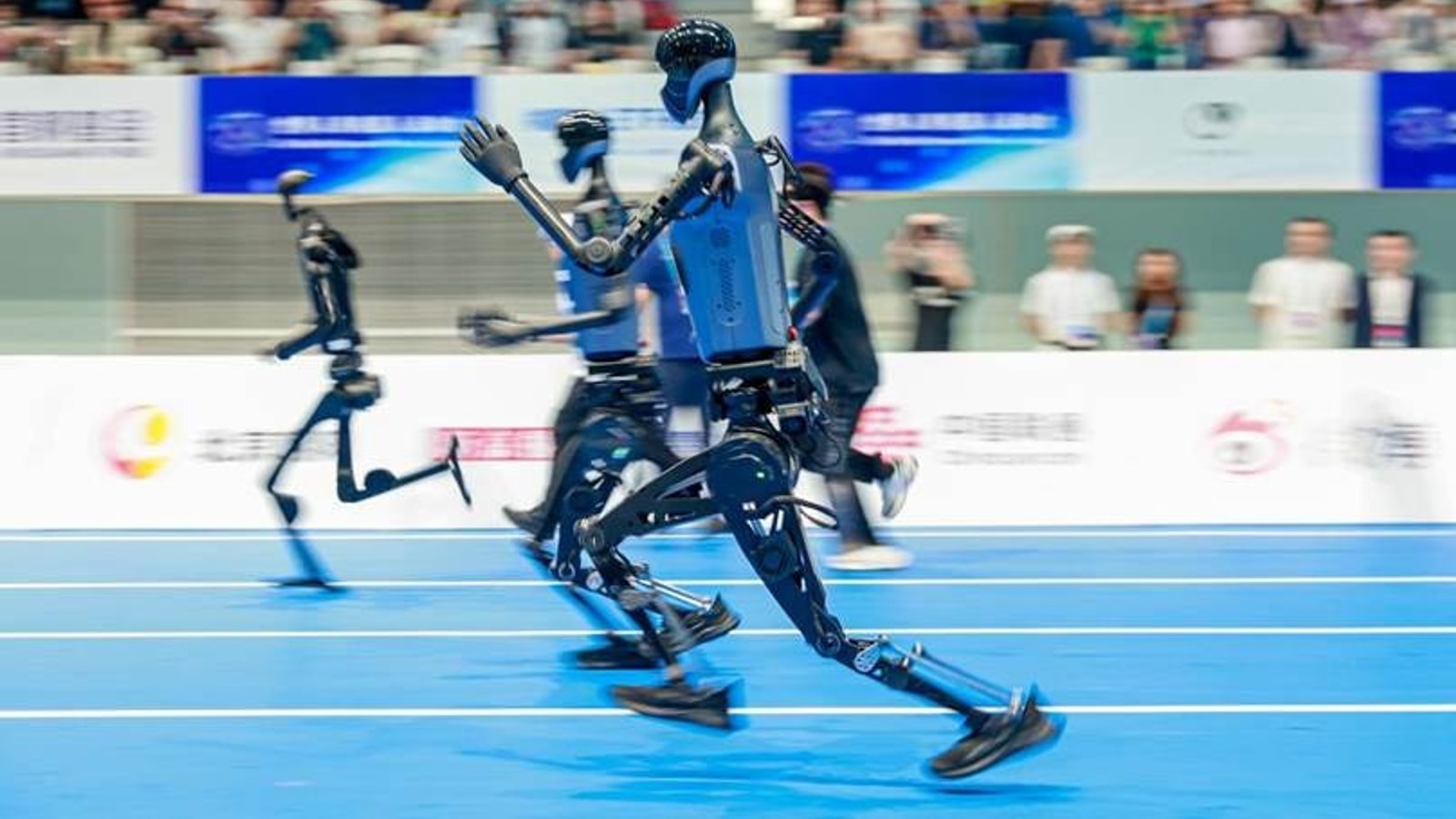 Humanoid robots competing at the World Humanoid Robot Games in Beijing