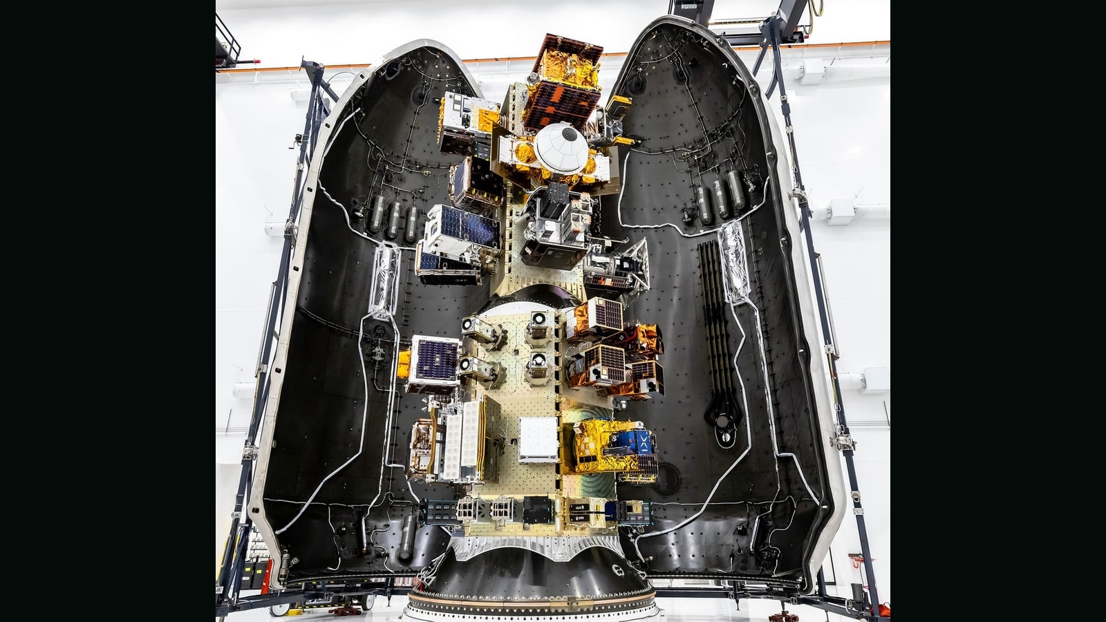 Transporter-18 payload fairing preparing to encapsulate the CubeSat rideshare mission that carried Otter