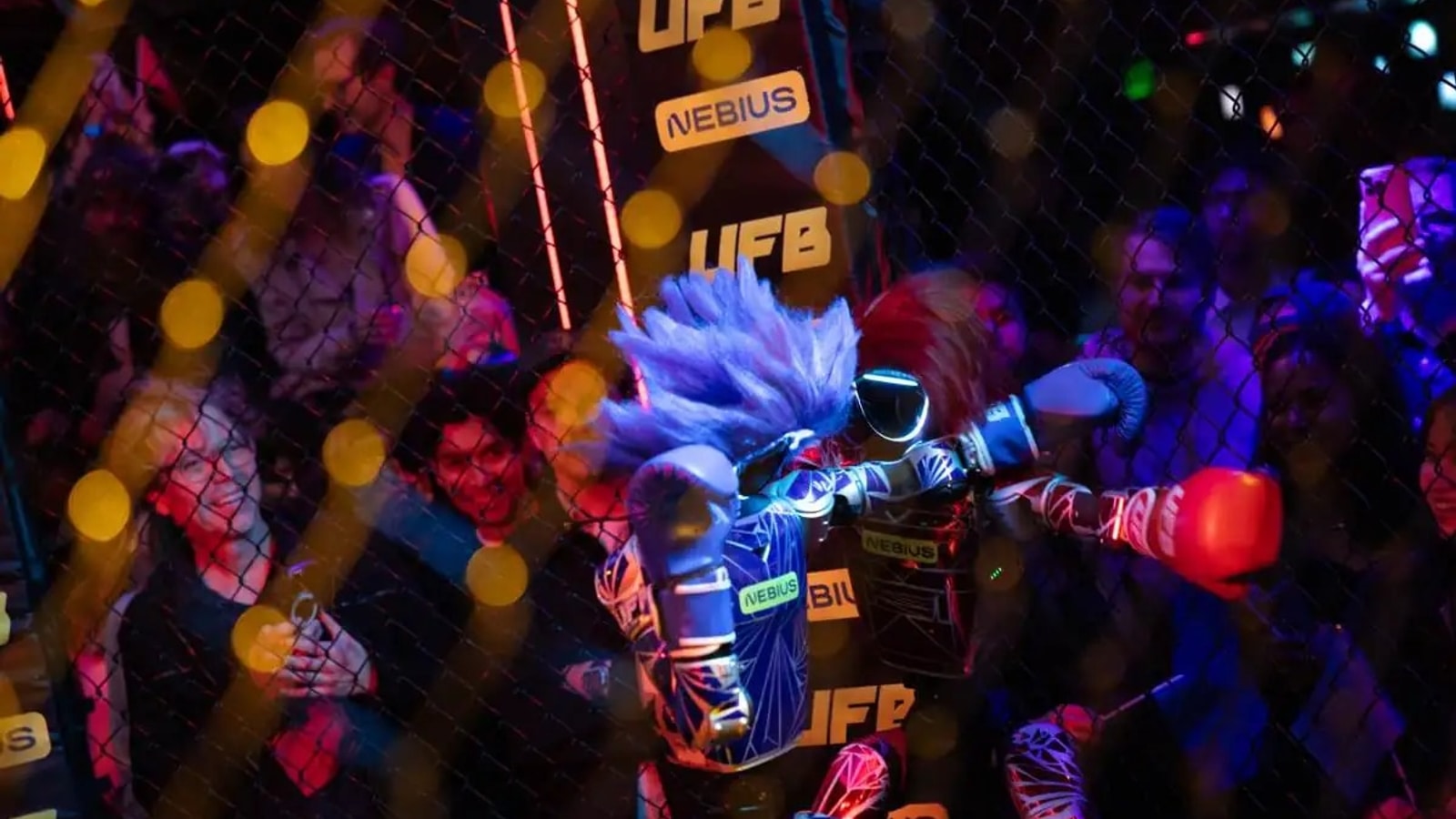 Humanoid robot fighting image used for Ultimate Bots' Ghost Trial