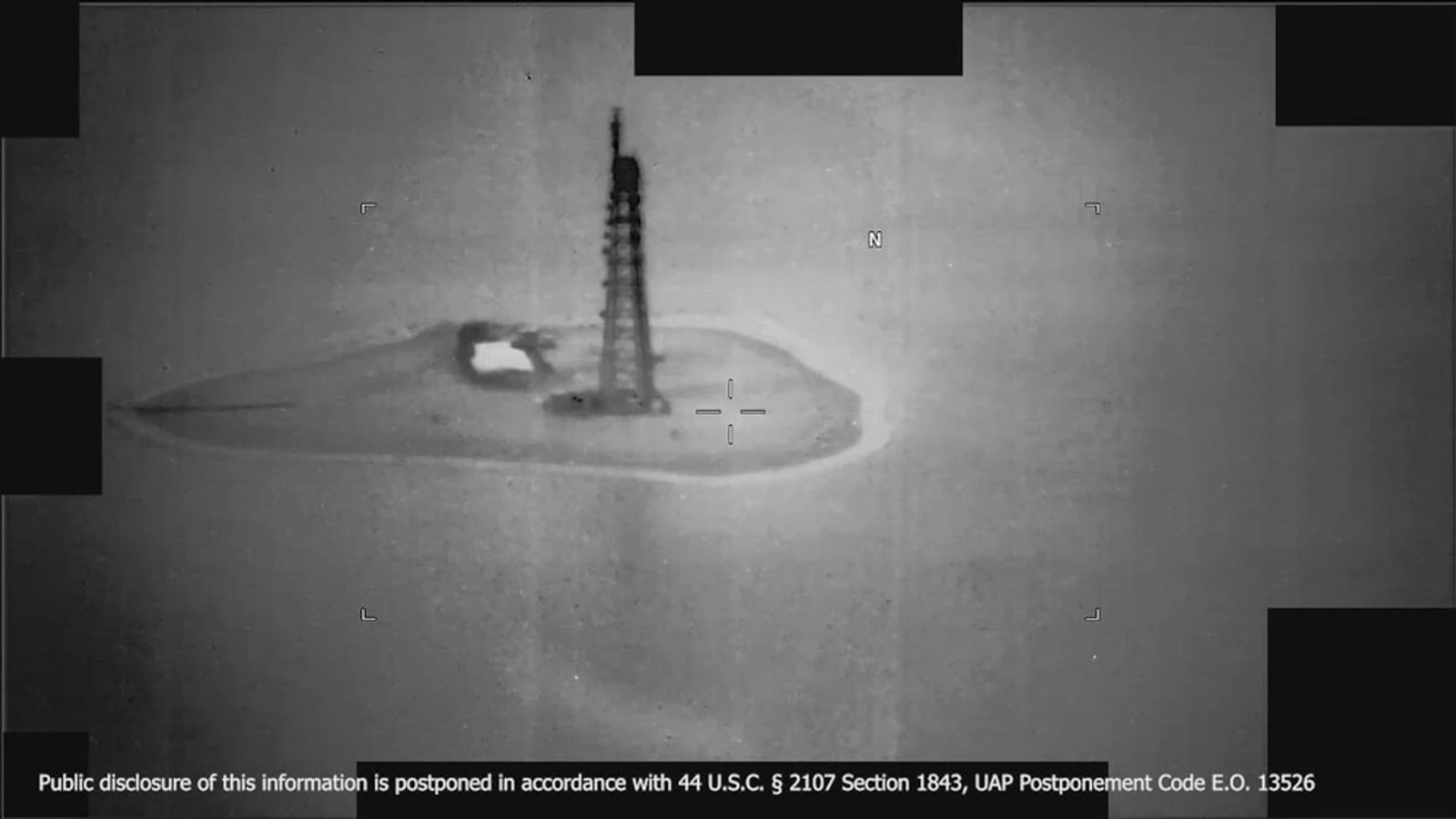 Infrared sensor frame from DOW-UAP-PR135 showing several areas of contrast tracked over the Middle East in 2025