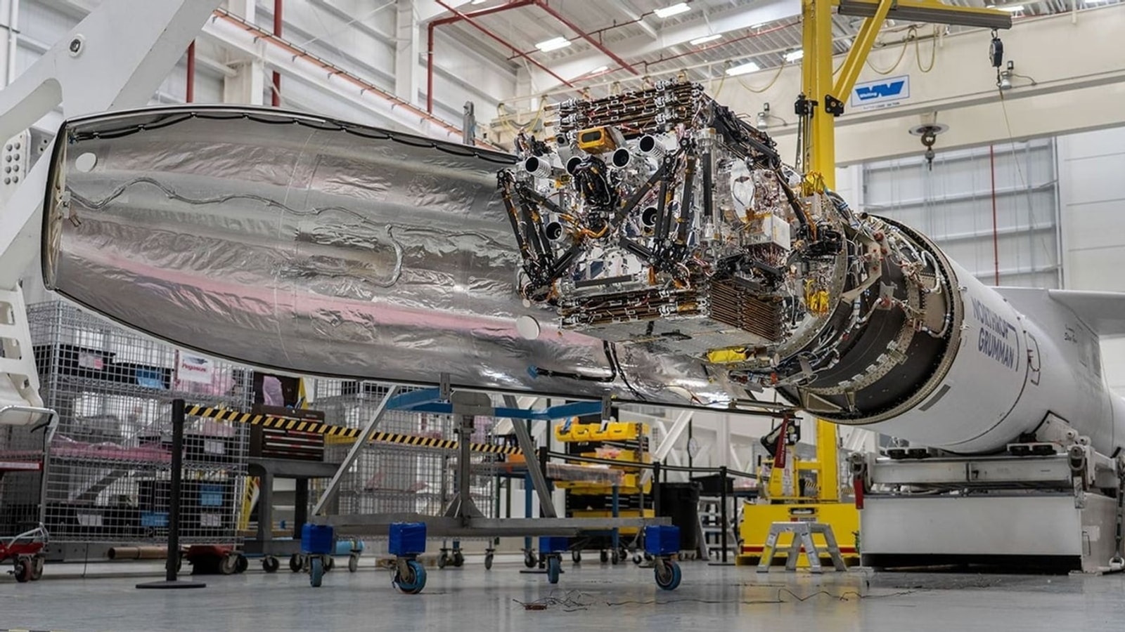 Katalyst LINK robotic servicing spacecraft awaiting Pegasus XL encapsulation at Wallops on June 8, 2026