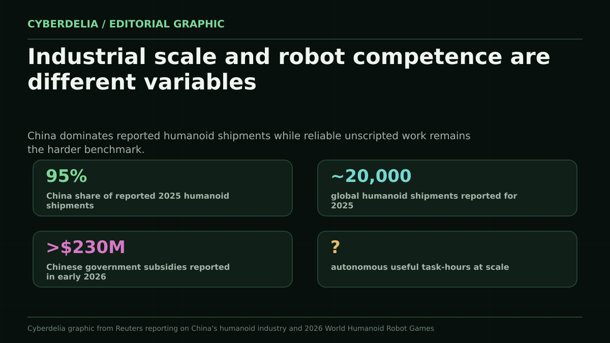 China Can Mass-Produce Humanoids. Can It Mass-Produce Competence? editorial visual