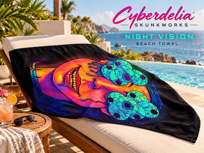 Night Vision Beach towel — current Cyberdelia store image