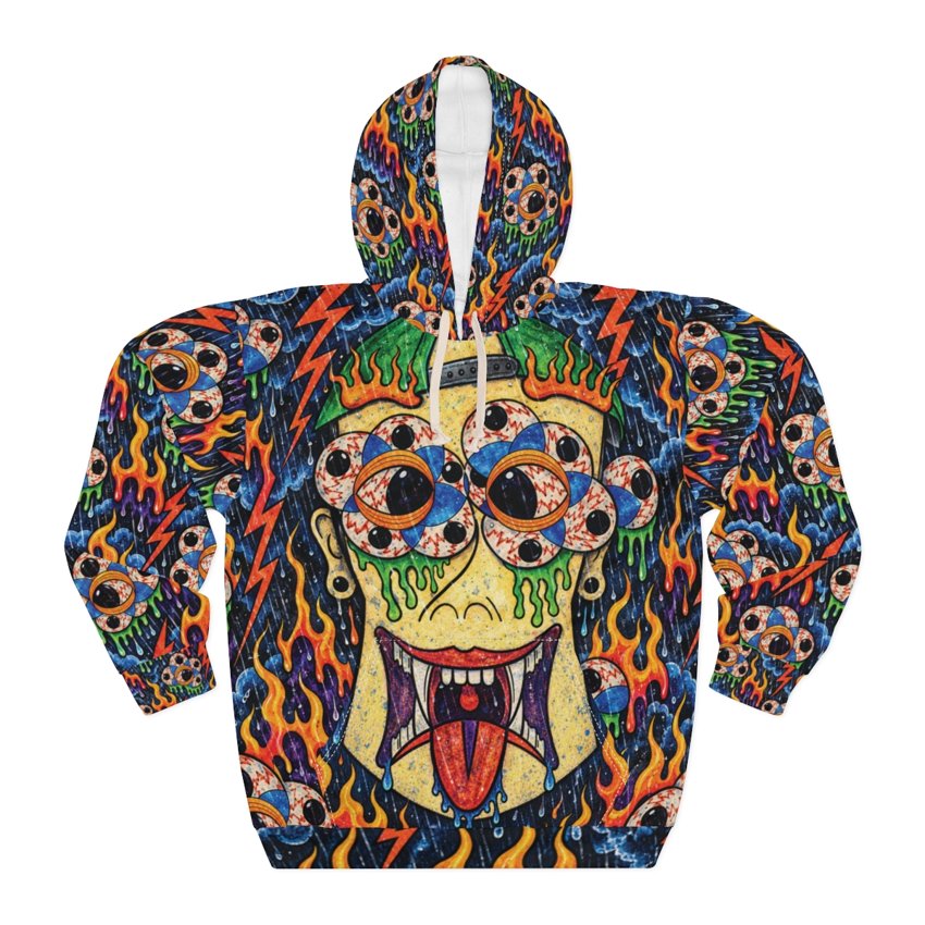 Storm Burner AOP hoodie — exact storefront garment or bag mockup