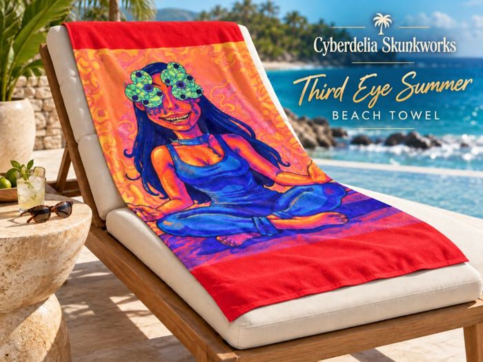 Third Eye Summer Beach towel — current Cyberdelia store image